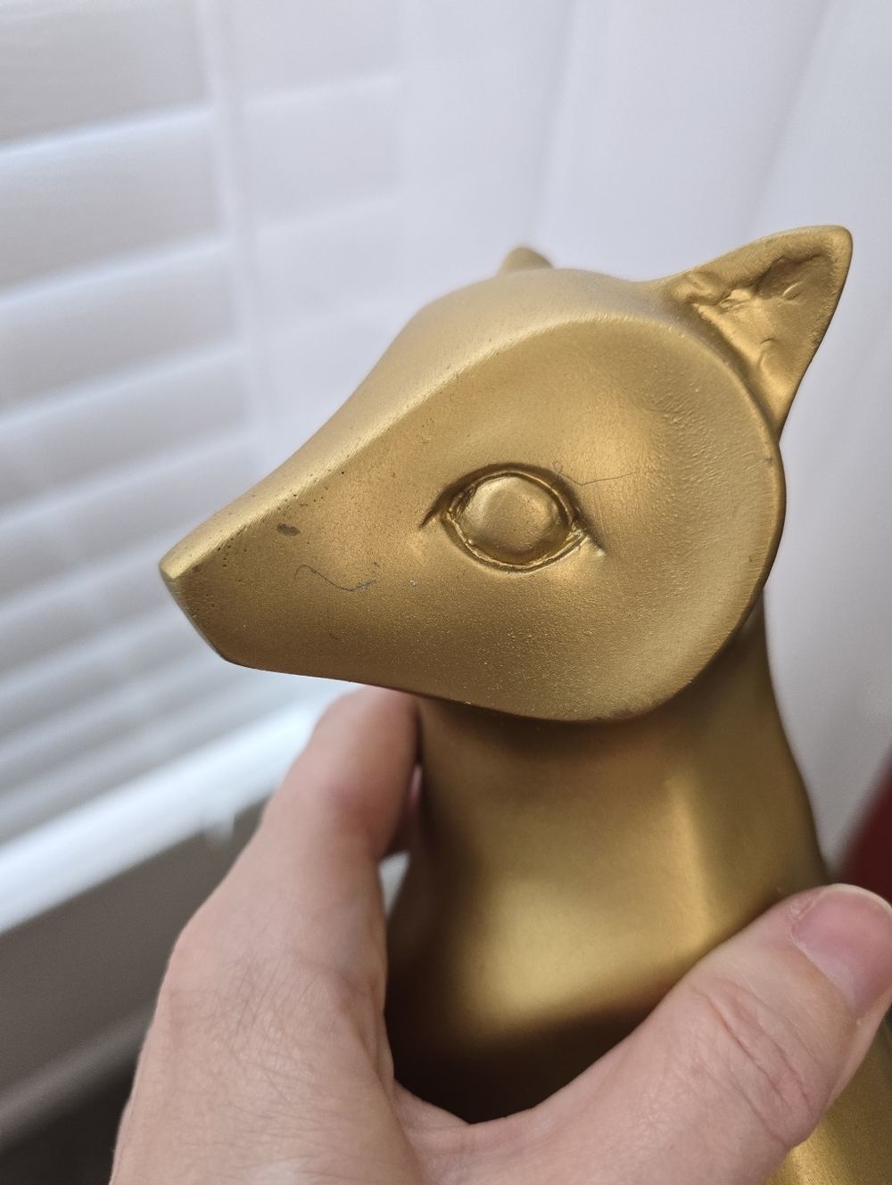 Gold Fox Resin Statue Angular Geometric Abstract Modern - Picture 8 of 8